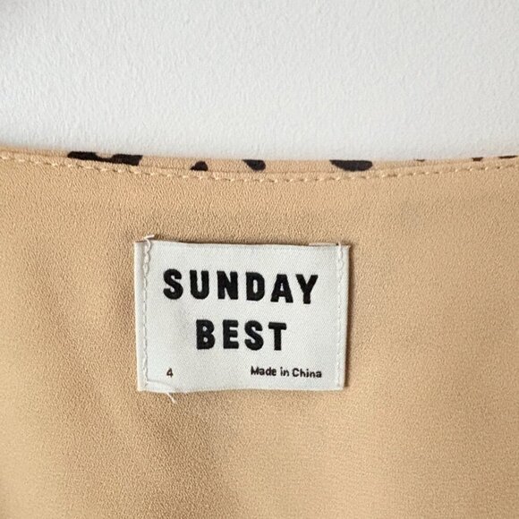 Aritzia Sunday Best Savoy Leopard Print Wrap Mini Dress Size 4 - Picture 7 of 9